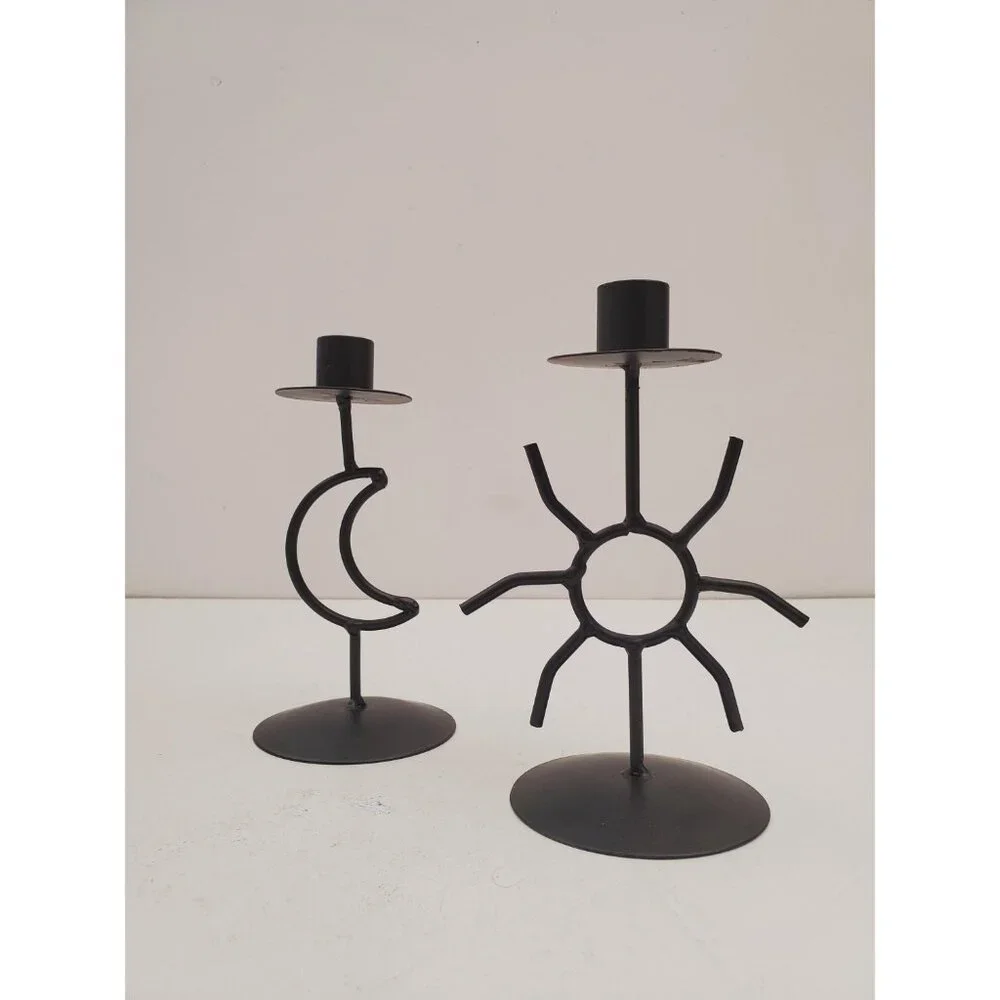 Celestial candlestick Metal star and moon candle holder Vintage altar decor Gift - Picture 4 of 10